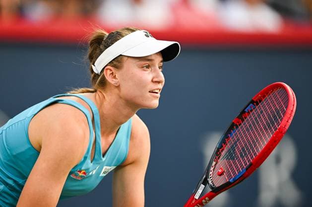 MONTREAL, QC - AUGUST 06: Look on Elena Rybakina (KAZ) during a semifinal match at WTA, Tennis Damen National Bank Open on August 06, 2025 at IGA Stadium in Montreal, QC (Photo by David Kirouac Icon Sportswire) TENNIS: AUG 06 National Bank Open EDITORIAL USE ONLY Icon250806015