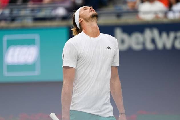 National Bank Open 2025 - Day 12 TORONTO, CANADA - AUGUST 6 : Alexander Zverev of Germany reacts while playing against Karen Khachanov during the men’s singles semifinals on day twelve of the 2025 National Bank Open at Sobeys Stadium in Toronto, Ontario, Canada on August 6, 2025. Mert Alper Dervis Anadolu Ontario Canada. Editorial use only. Please get in touch for any other usage.  Copyright: x2025xAnadoluxMertxAlperxDervisx
