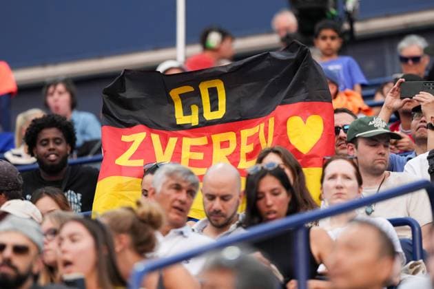 National Bank Open 2025 - Day 12 TORONTO, CANADA - AUGUST 6 : Fans show their support to Alexander Zverev of Germany during the men’s singles semifinals against Karen Khachanov on day twelve of the 2025 National Bank Open at Sobeys Stadium in Toronto, Ontario, Canada on August 6, 2025. Mert Alper Dervis Anadolu Ontario Canada. Editorial use only. Please get in touch for any other usage.  Copyright: x2025xAnadoluxMertxAlperxDervisx