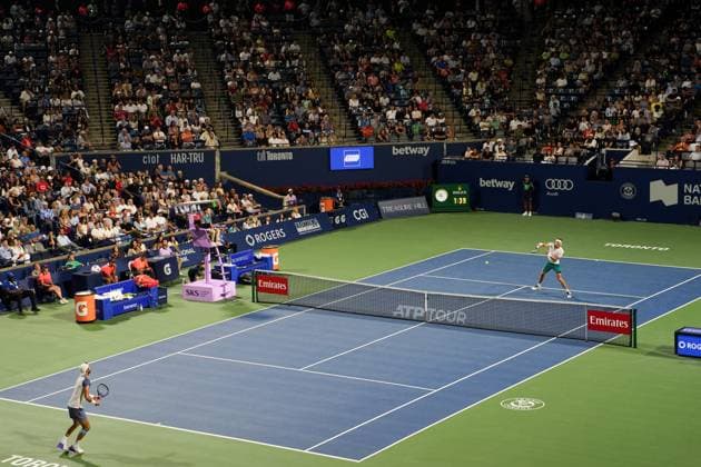 National Bank Open 2025 - Day 12 TORONTO, CANADA - AUGUST 6 : General view of the Sobeys Stadium during the men’s singles semifinals between Alexander Zverev of Germany and Karen Khachanov on day twelve of the 2025 National Bank Open in Toronto, Ontario, Canada on August 6, 2025. Mert Alper Dervis Anadolu Ontario Canada. Editorial use only. Please get in touch for any other usage.  Copyright: x2025xAnadoluxMertxAlperxDervisx