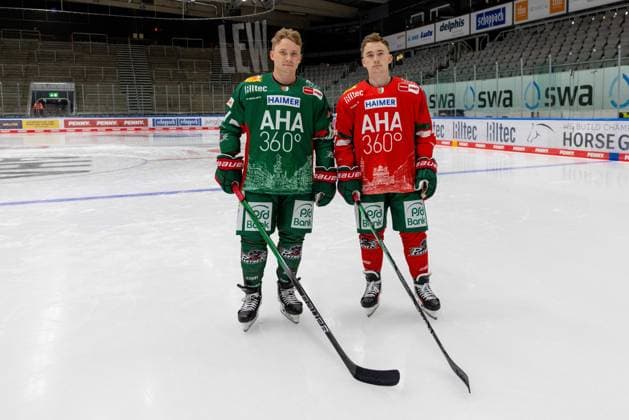 Broeder, Florian Elias 67 Augsburger Panther and Moritz Elias 46 Augsburger Panther , team and portrait pictures, Augsburger Panther, season 2025 2026, ice hockey, Penny DEL, 06 08 2025 Augsburg Bavaria Germany Copyright: xkolbert-press ChristianxKolbertx
