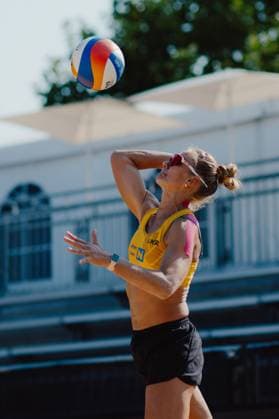Beach volleyball, Beachvolleyball - Baden Challenge BADEN,AUSTRIA,07.AUG.25 - BEACH VOLLEYBALL - FIVB World Tour - Baden Challenge. Image shows Valentyna Davidova (UKR).  GEPAxpictures xAlexanderxSolc