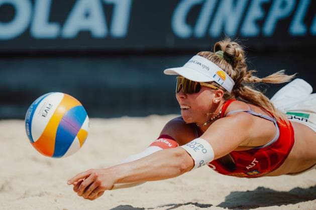 Beach volleyball, Beachvolleyball - Baden Challenge BADEN,AUSTRIA,07.AUG.25 - BEACH VOLLEYBALL - FIVB World Tour - Baden Challenge. Image shows Ronja Klinger (AUT).  GEPAxpictures xAlexanderxSolc