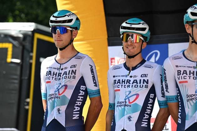 07-08-2025 Tour De Pologne; Tappa 04 Rybnik - Cieszyn; 2025, Bahrain - Victorious; Tiberi, Antonio; Bilbao, Peio; Rybnik; 