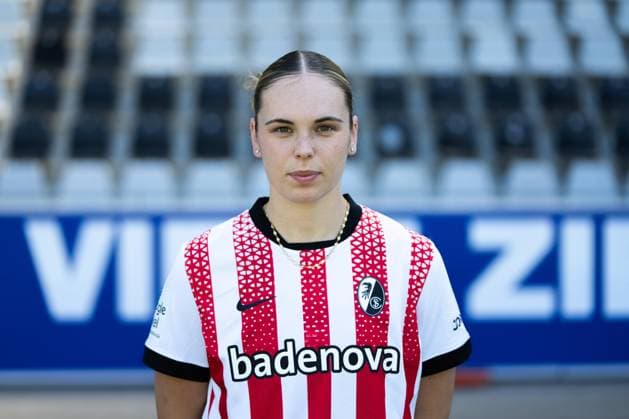 SC Freiburg Women, Media Day, 07 08 2025 Julia Stierli SC Freiburg, 5 SC Freiburg Women, Media Day, Dreisamstadion, 07 08 2025 DFB DFL REGULATIONS PROHIBIT ANY USE OF PHOTOGRAPHS AS IMAGE SEQUENCES AND OR QUASI VIDEO Copyright: xBEAUTIFULxSPORTS Boscox