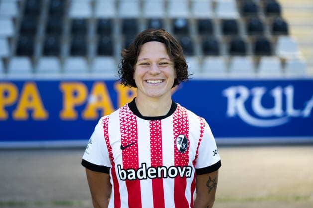 SC Freiburg Women, Media Day, 07 08 2025 Ally Gudorf SC Freiburg, 12 SC Freiburg Women, Media Day, Dreisamstadion, 07 08 2025 DFB DFL REGULATIONS PROHIBIT ANY USE OF PHOTOGRAPHS AS IMAGE SEQUENCES AND OR QUASI VIDEO Copyright: xBEAUTIFULxSPORTS Boscox