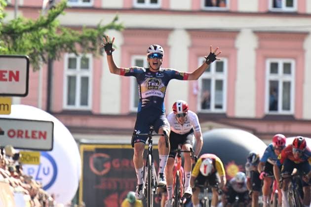 07-08-2025 Tour De Pologne; Tappa 04 Rybnik - Cieszyn; 2025, Soudal - Quick Step; 2025, Ineos Grenadiers; Magnier, Paul; Turner, Ben; Cieszyn; 