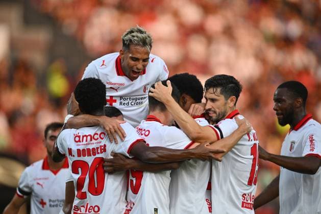 CFR Cluj - FC Braga, UEFA Europa League Jean-Baptiste Gorby of SC Braga celebrates after scoring his side first goal during the UEFA Europa League third qualifying round - first leg game between CFR Cluj and SC Braga, in Cluj Napoca, thursday, August 07, 2025. Alex Nicodim Imago Images Copyright: xAlexxNicodimx