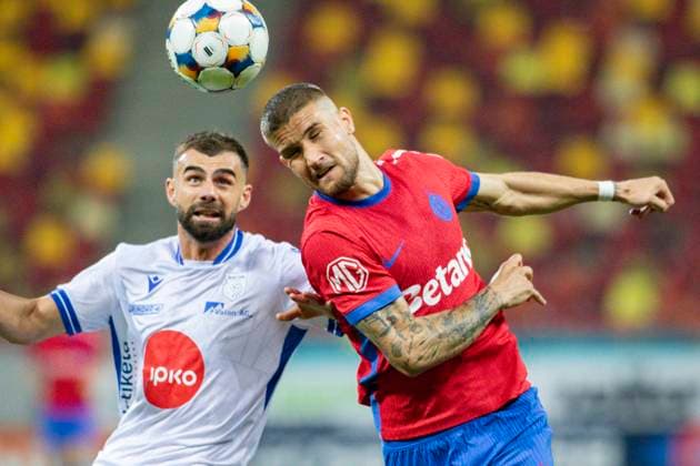 August 07, 2025, UEFA EUROPA LEAGUE, Third qualifying round 1st leg, FCSV (ROU) vs Drita (KOS), Bucharest, National Arena Stadium 9 Daniel Birligea ball action portrait wins the header