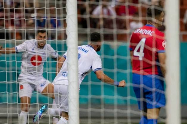 August 07, 2025, UEFA EUROPA LEAGUE, Third qualifying round 1st leg, FCSV (ROU) vs Drita (KOS), Bucharest, National Arena Stadium 9 Arb Manaj scores his side second goal