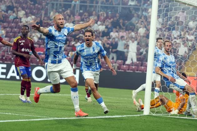 FOOTBALL : Geneve Vs Utrecht - Europa league 2025-2026 - stade de Geneve- 07 08 2025 Mike Van Der Horn FC Utrecht Geneve  Copyright: xStÃ phanexPILLAUDx
