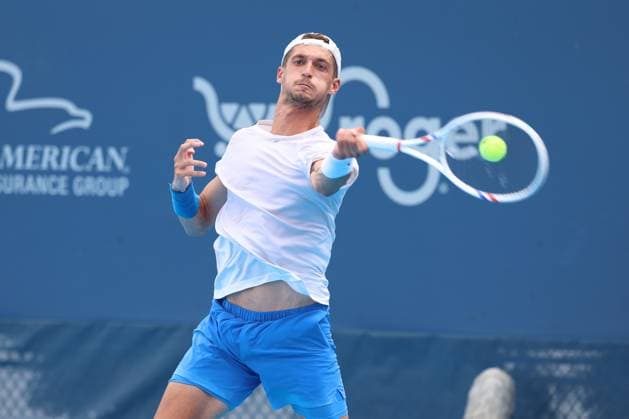 August 7, 2025, Mason, Ohio, USA: Mason, Ohio; Cincinnati Open Tennis Tournament - 2025 08 07 - Terence Atmane hits a ball against Yoshihito Nishioka. - ZUMAPress Mason USA - ZUMAn24_ 20250807_zaf_n24_038 Copyright: xWallyxNellx