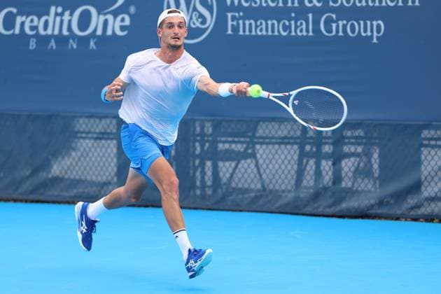 August 7, 2025, Mason, Ohio, USA: Mason, Ohio; Cincinnati Open Tennis Tournament - 2025 08 07 - Terence Atmane hits a ball against Yoshihito Nishioka. - ZUMAPress Mason USA - ZUMAn24_ 20250807_zaf_n24_050 Copyright: xWallyxNellx
