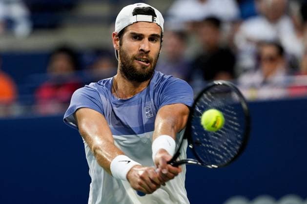 National Bank Open 2025 - Men’s Singles Final TORONTO, CANADA - AUGUST 7 : Karen Khachanov in action against Ben Shelton of the United States during the men’s singles final on day thirteen of the 2025 National Bank Open in Toronto, Ontario, Canada on August 7, 2025. Mert Alper Dervis Anadolu Ontario Canada. Editorial use only. Please get in touch for any other usage.  Copyright: x2025xAnadoluxMertxAlperxDervisx