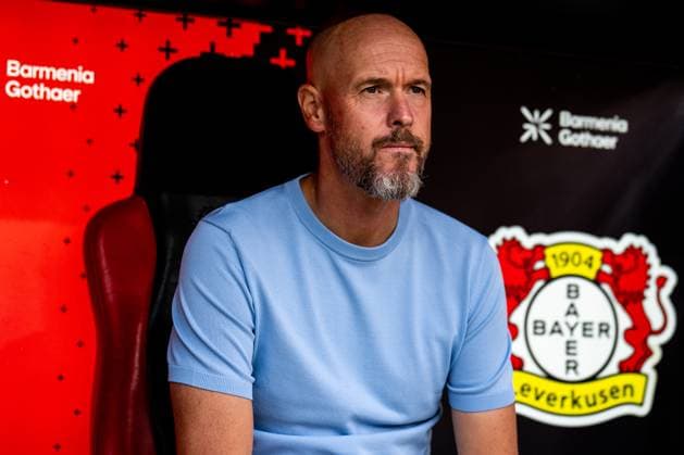 LEVERKUSEN, GERMANY - AUGUST 5: Bayer 04 Leverkusen head coach Erik ten Hag looks on prior to the pre-season friendly match between Bayer 04 Leverkusen and Pisa SC at BayArena on August 5, 2025 in Leverkusen, Germany. (Photo by Rene Nijhuis)  Copyright: xRenexNijhuisx