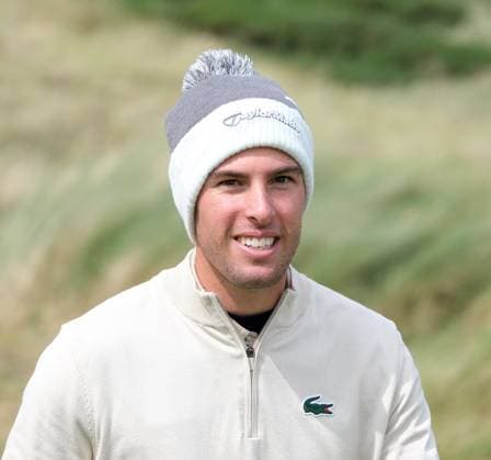 UK: Nexo Championship, Old Course at Trump International Golf Links, Aberdeen, Scotland on 08 August 2025: Pictured: Amat Bastien (France) during the second round of the Nexo Championship 2025 at Trump International Golf Links, Aberdeenshire, Scotland Aberdeen Trump International Golf Links Scotland Copyright: xAlexxToddx