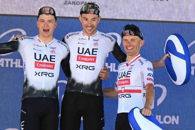 08-08-2025 Tour De Pologne; Tappa 05 Katowice - Zakopane; 2025, Uae Team Emirates - Xrg; Majka, Rafal; Stake, Laegen Vegard; Vermeersch, Florian; Zakopane; 