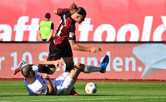 08 08 2025 Soccer Season 2025 2026 2 Soccer Bundesliga 02 Matchday 1 FC Nürnberg FCN Club SV Darmstadt 98 SVD Lilien Sportfoto Zink xwoxzix DFL regulations prohibit any use of photographs as image sequences and or quasi video only for editorial use Artem Stepanov 11, 1 FC Nürnberg FCN Aleksandar Vukotic 20, SV Darmstadt 98 D98 SV98