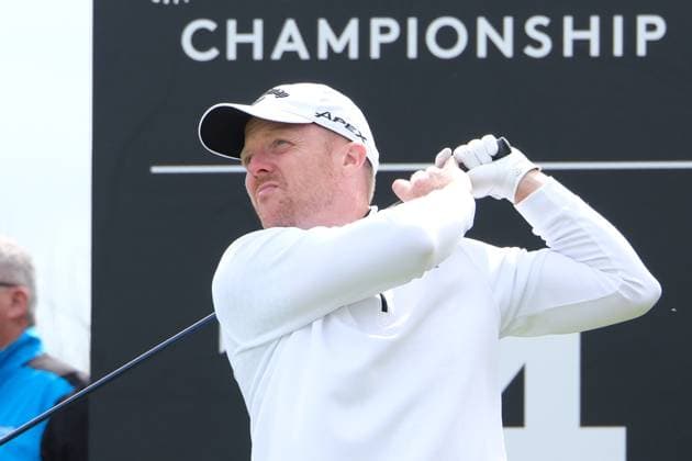 UK: Nexo Championship, Old Course at Trump International Golf Links, Aberdeen, Scotland on 08 August 2025: Pictured: David Horsey (England) on the 14th tee during the second round of the Nexo Championship 2025 at Trump International Golf Links, Aberdeenshire, Scotland Aberdeen Trump International Golf Links Scotland Copyright: xAlexxToddx