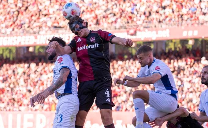 08 08 2025 Soccer Season 2025 2026 2 Soccer Bundesliga 02 Matchday 1 FC Nürnberg FCN Club SV Darmstadt 98 SVD Lilien Sportfoto Zink xwoxzix DFL regulations prohibit any use of photographs as image sequences and or quasi video only for editorial use Marco Richter 23, SV Darmstadt 98 D98 SV98 Fabio Gruber 4, 1 FC Nürnberg FCN Fabian Nürnberger Nuernberger 15, SV Darmstadt 98 D98 SV98