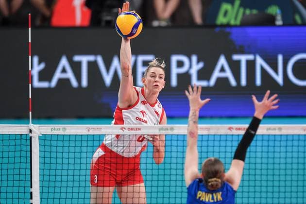 2025.08.08 Sosnowiec Siatkowka kobiet mecz towarzyski Polska - Ukraina N z Magdalena Stysiak Andriana Pavlyk Foto Mateusz Sobczak PressFocus 2025.08.08 Sosnowiec Volleyball women friendly game Polska - Ukraina Magdalena Stysiak Andriana Pavlyk Credit: Mateusz Sobczak PressFocus NEWSPIX.PL --- newspix.pl POLAND OUT! 