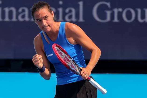 August 8, 2025, Mason, Ohio, U.S: Caroline Garcia (FRA) reacts to a point during FridayÃ¢â‚¬â ¢s first round of the Cincinnati Open at the Lindner Family Tennis Center , Mason, Oh. Mason U.S - ZUMAs304 20250808_zaf_s304_030 Copyright: xScottxStuartx