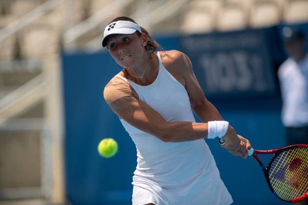 Cincinnati Open: Round 1 Matcch Varvara Gracheva (FRA) Vs Katie Volynets (USA) Varvara Gracheva is seen during the Round 1 tennis match between Varvara Gracheva (FRA) and Katie Volynets (USA) at the Cincinnati Open in Mason, Ohio, on August 8, 2025. mason Ohio United States  Copyright: xJasonxWhitmanx originalFilename:whitman-cincinna250808_np2f8.jpg
