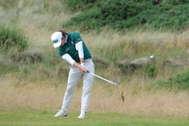 UK: Nexo Championship, Old Course at Trump International Golf Links, Aberdeen, Scotland on 08 August 2025: Pictured: Frederik Schott (Germany) during the second round of the Nexo Championship 2025 at Trump International Golf Links, Aberdeenshire, Scotland Aberdeen Trump International Golf Links Scotland Copyright: xAlexxToddx