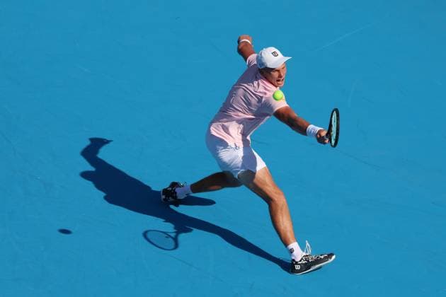 August 8, 2025, Mason, Ohio, USA: Mason, Ohio; Cincinnati Open Tennis Tournament - 2025 08 08 - Jenson Brooksby plays a ball against opponent Alexandre Muller. - ZUMAPress Mason USA - ZUMAn24_ 20250808_zaf_n24_200 Copyright: xWallyxNellx