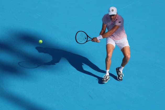 August 8, 2025, Mason, Ohio, USA: Mason, Ohio; Cincinnati Open Tennis Tournament - 2025 08 08 - Jenson Brooksby plays a ball against opponent Alexandre Muller. - ZUMAPress Mason USA - ZUMAn24_ 20250808_zaf_n24_275 Copyright: xWallyxNellx