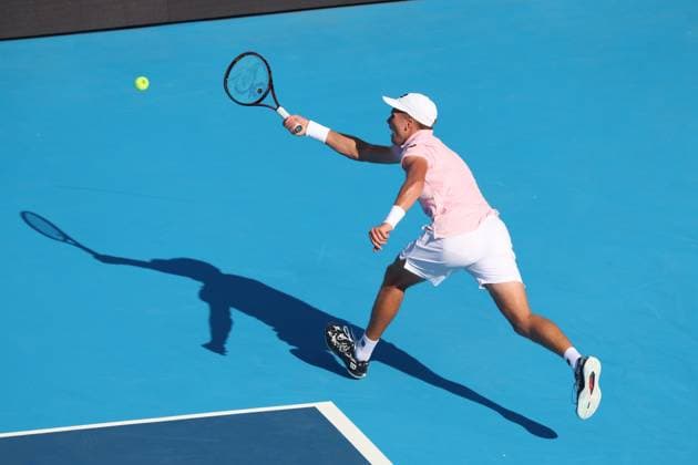 August 8, 2025, Mason, Ohio, USA: Mason, Ohio; Cincinnati Open Tennis Tournament - 2025 08 08 - Jenson Brooksby plays a ball against opponent Alexandre Muller. - ZUMAPress Mason USA - ZUMAn24_ 20250808_zaf_n24_283 Copyright: xWallyxNellx