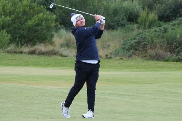 UK: Nexo Championship, Old Course at Trump International Golf Links, Aberdeen, Scotland on 08 August 2025: Pictured: Louis Albertse (South Africa) during the second round of the Nexo Championship 2025 at Trump International Golf Links, Aberdeenshire, Scotland Aberdeen Trump International Golf Links Scotland Copyright: xAlexxToddx