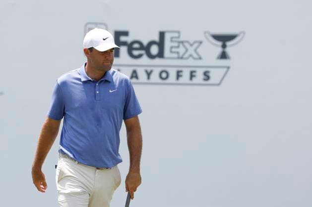 MEMPHIS, TN - AUGUST 08: Scottie Scheffler of United States during the second round of the FedEx St. Jude Championship, August 8, 2025, at TPC Southward in Memphis, Tennessee. (Photo by Matthew Maxey Icon Sportswire) GOLF: AUG 08 PGA, Golf Herren FedEx Cup Playoffs - FedEx St. Jude Championship EDITORIAL USE ONLY Icon250808079