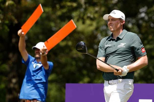 MEMPHIS, TN - AUGUST 08: Matt Fitzpatrick of England watches his tee shot on No. 5 during the second round of the FedEx St. Jude Championship, August 8, 2025, at TPC Southward in Memphis, Tennessee. (Photo by Matthew Maxey Icon Sportswire) GOLF: AUG 08 PGA, Golf Herren FedEx Cup Playoffs - FedEx St. Jude Championship EDITORIAL USE ONLY Icon250808055