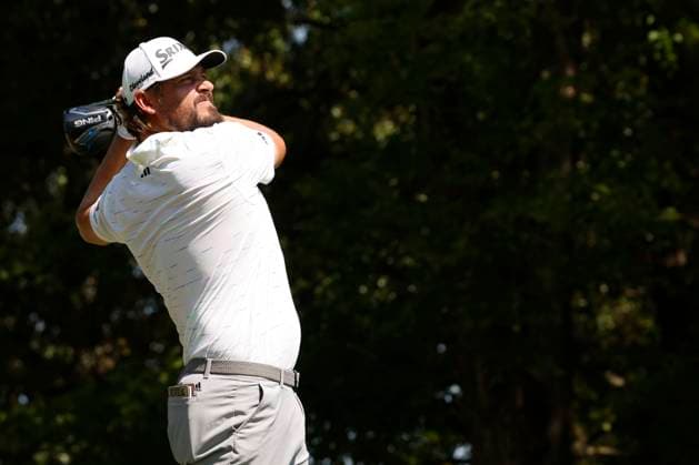 MEMPHIS, TN - AUGUST 08: Andrew Novak of United States watches his tee shot on No. 7 during the second round of the FedEx St. Jude Championship, August 8, 2025, at TPC Southward in Memphis, Tennessee. (Photo by Matthew Maxey Icon Sportswire) GOLF: AUG 08 PGA, Golf Herren FedEx Cup Playoffs - FedEx St. Jude Championship EDITORIAL USE ONLY Icon250808026