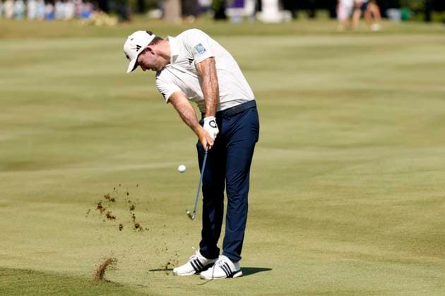 MEMPHIS, TN - AUGUST 08: Nick Taylor of Canada hits his second shot on No. 7 during the second round of the FedEx St. Jude Championship, August 8, 2025, at TPC Southward in Memphis, Tennessee. (Photo by Matthew Maxey Icon Sportswire) GOLF: AUG 08 PGA, Golf Herren FedEx Cup Playoffs - FedEx St. Jude Championship EDITORIAL USE ONLY Icon250808014