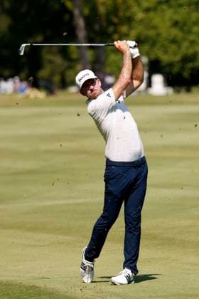 MEMPHIS, TN - AUGUST 08: Nick Taylor of Canada watches his second shot on No. 7 during the second round of the FedEx St. Jude Championship, August 8, 2025, at TPC Southward in Memphis, Tennessee. (Photo by Matthew Maxey Icon Sportswire) GOLF: AUG 08 PGA, Golf Herren FedEx Cup Playoffs - FedEx St. Jude Championship EDITORIAL USE ONLY Icon250808015