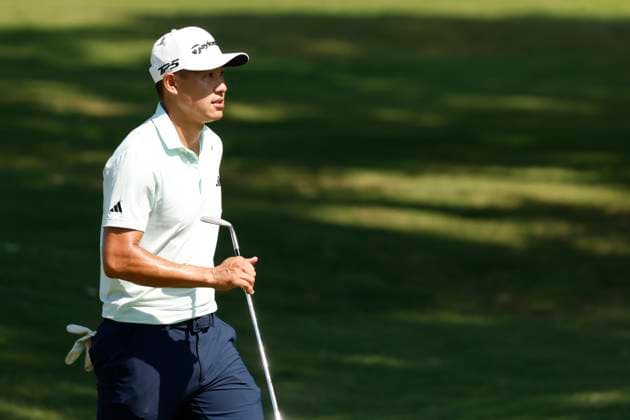 MEMPHIS, TN - AUGUST 08: Collin Morikawa of United States during the second round of the FedEx St. Jude Championship, August 8, 2025, at TPC Southward in Memphis, Tennessee. (Photo by Matthew Maxey Icon Sportswire) GOLF: AUG 08 PGA, Golf Herren FedEx Cup Playoffs - FedEx St. Jude Championship EDITORIAL USE ONLY Icon250808018