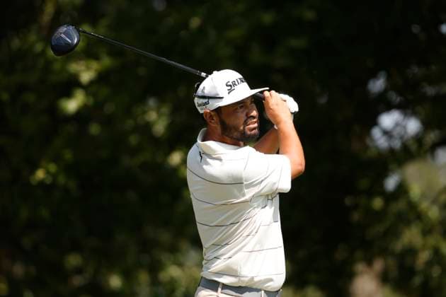 MEMPHIS, TN - AUGUST 08: J.J. Spaun of United States watches his tee shot on No. 7 during the second round of the FedEx St. Jude Championship, August 8, 2025, at TPC Southward in Memphis, Tennessee. (Photo by Matthew Maxey Icon Sportswire) GOLF: AUG 08 PGA, Golf Herren FedEx Cup Playoffs - FedEx St. Jude Championship EDITORIAL USE ONLY Icon250808033