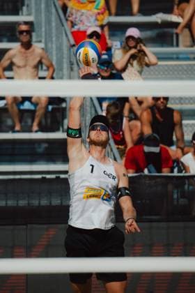 Beach volleyball, Beachvolleyball - Baden Challenge BADEN,AUSTRIA,09.AUG.25 - BEACH VOLLEYBALL - FIVB World Tour - Baden Challenge. Image shows Nils Ehlers (GER).  GEPAxpictures xAlexanderxSolc