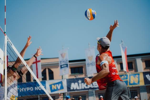 Beach volleyball, Beachvolleyball - Baden Challenge BADEN,AUSTRIA,09.AUG.25 - BEACH VOLLEYBALL - FIVB World Tour - Baden Challenge. Image shows Alejandro Huerta Pastor (ESP).  GEPAxpictures xAlexanderxSolc