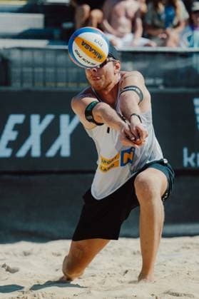 Beach volleyball, Beachvolleyball - Baden Challenge BADEN,AUSTRIA,09.AUG.25 - BEACH VOLLEYBALL - FIVB World Tour - Baden Challenge. Image shows Nils Ehlers (GER).  GEPAxpictures xAlexanderxSolc