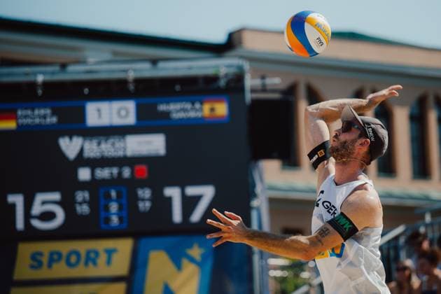 Beach volleyball, Beachvolleyball - Baden Challenge BADEN,AUSTRIA,09.AUG.25 - BEACH VOLLEYBALL - FIVB World Tour - Baden Challenge. Image shows Clemens Wickler (GER).  GEPAxpictures xAlexanderxSolc