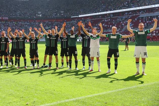 2 Bundesliga Fortuna Düsseldorf Hannover 96 on 09 08 2025 at Merkur Spiel Arena in Düsseldorf Cheers and joy about the victory for the team of Hannover 96 MH
