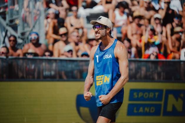 Beach volleyball, Beachvolleyball - Baden Challenge BADEN,AUSTRIA,09.AUG.25 - BEACH VOLLEYBALL - FIVB World Tour - Baden Challenge. Image shows Miles Evans (USA).  GEPAxpictures xAlexanderxSolc