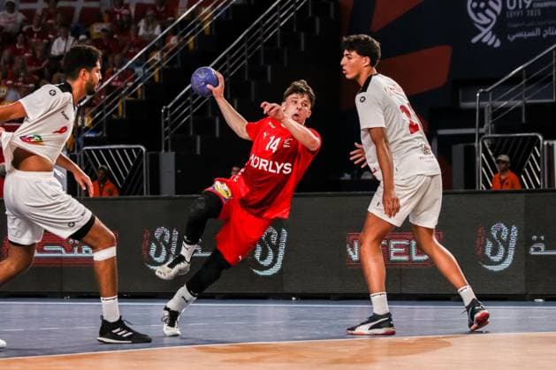 August 9, 2025, Cairo, Cairo, Egypt: BOYSEN MAGNUS The Denmark Player During IHF Men s World Championship, WM, Weltmeisterschaft u19 Match Between Denmark and Tunisia At Cairo Stadium Main Hall Cairo Egypt - ZUMAe138 20250809_zsp_e138_003 Copyright: xBassemxElziatyx