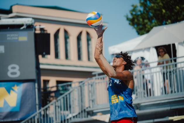 Beach volleyball, Beachvolleyball - Baden Challenge BADEN,AUSTRIA,09.AUG.25 - BEACH VOLLEYBALL - FIVB World Tour - Baden Challenge. Image shows Calvin Aye (FRA).  GEPAxpictures xAlexanderxSolc