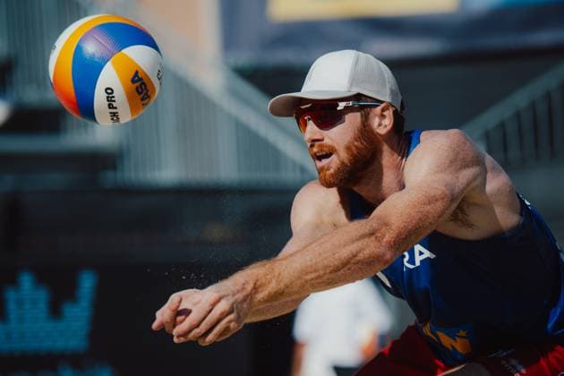 Beach volleyball, Beachvolleyball - Baden Challenge BADEN,AUSTRIA,09.AUG.25 - BEACH VOLLEYBALL - FIVB World Tour - Baden Challenge. Image shows Remi Bassereau (FRA).  GEPAxpictures xAlexanderxSolc