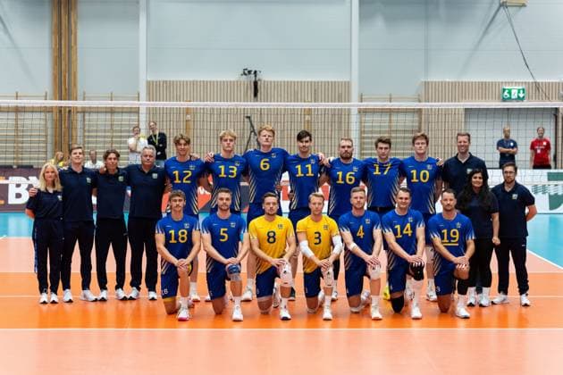 250809 Players of Sweden ahead of Eurovolley Qualifier match between Sweden and Spain on August 9, 2025 in Habo Photo Robert Boman BILDBYRAN kod XZ XZ0216 volleyboll volleyball landslaget sverige spanien national team bbeng em kval em kval herrlandslaget  Copyright: ROBERTxBOMAN BB250809BB515
