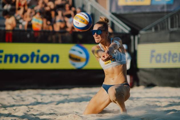 Beach volleyball, Beachvolleyball - Baden Challenge BADEN,AUSTRIA,09.AUG.25 - BEACH VOLLEYBALL - FIVB World Tour - Baden Challenge. Image shows Mila Konink (NED).  GEPAxpictures xAlexanderxSolc